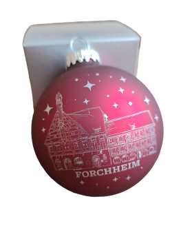 Preview: Weihnachtskugel mit silberner Rathaus-Silhouette