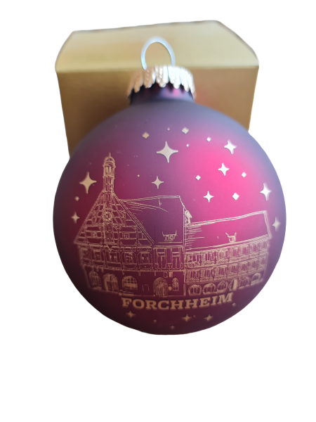 Weihnachtskugel mit goldener Rathaus-Silhouette